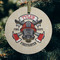 Firefighter Frosted Glass Ornament - Round (Lifestyle)
