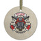 Firefighter Frosted Glass Ornament - Round