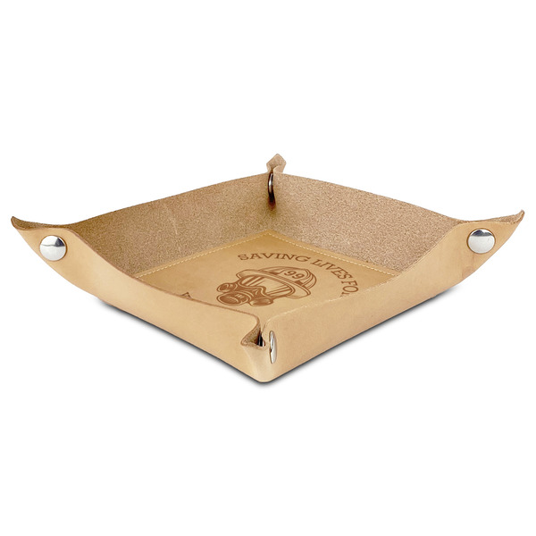 Firefighter Genuine Leather Valet Trays - ANGLE (folded)