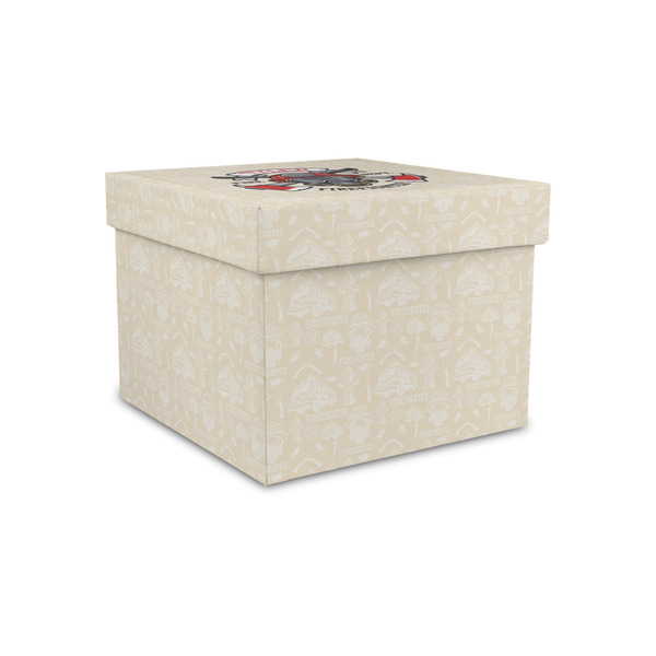 Firefighter Gift Boxes with Lid - Canvas Wrapped - Small - Front/Main