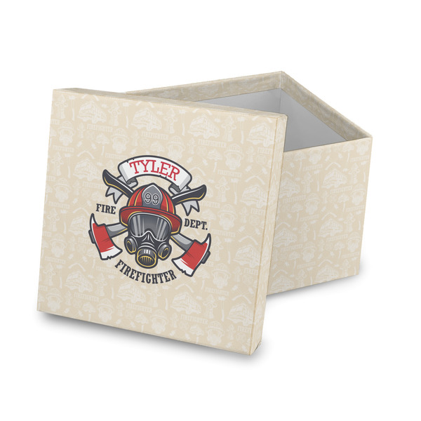 Custom Firefighter Gift Box with Lid - Canvas Wrapped (Personalized)