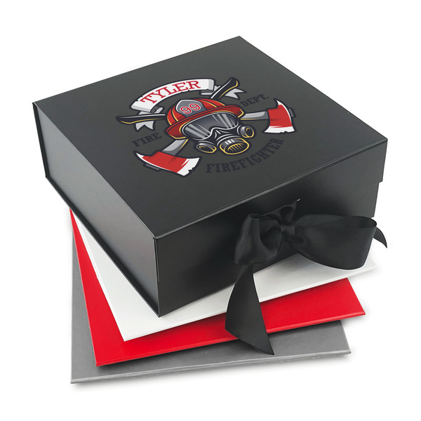 Custom Firefighter Gift Box with Magnetic Lid (Personalized)