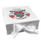 Firefighter Gift Boxes with Magnetic Lid - White - Front