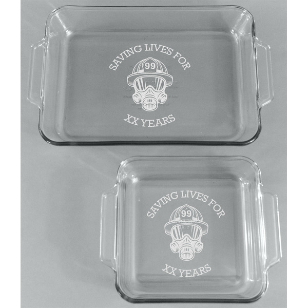 Firefighter Glass Baking Dish Set - FRONT