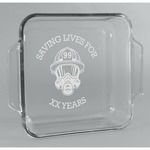 Firefighter Glass Cake Dish - 8in x 8in (Personalized)