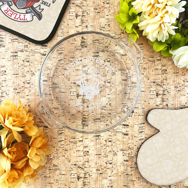 Firefighter Glass Pie Dish - LIFESTYLE