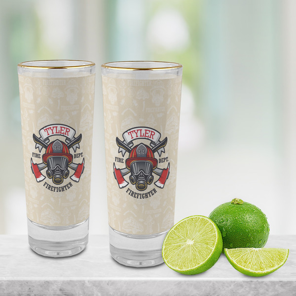 Firefighter Glass Shot Glass - 2 oz - LIFESTYLE
