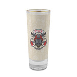 Firefighter 2 oz Shot Glass - Glass with Gold Rim (Personalized)