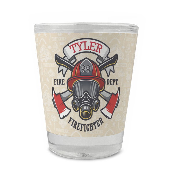 Custom Firefighter Glass Shot Glass - 1.5 oz - Set of 4 (Personalized)