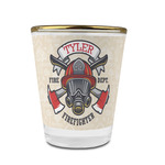 Firefighter Glass Shot Glass - 1.5 oz - with Gold Rim - Set of 4 (Personalized)