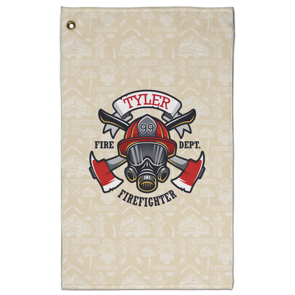 Custom Firefighter Golf Towel - Poly-Cotton Blend - Large w/ Name or Text