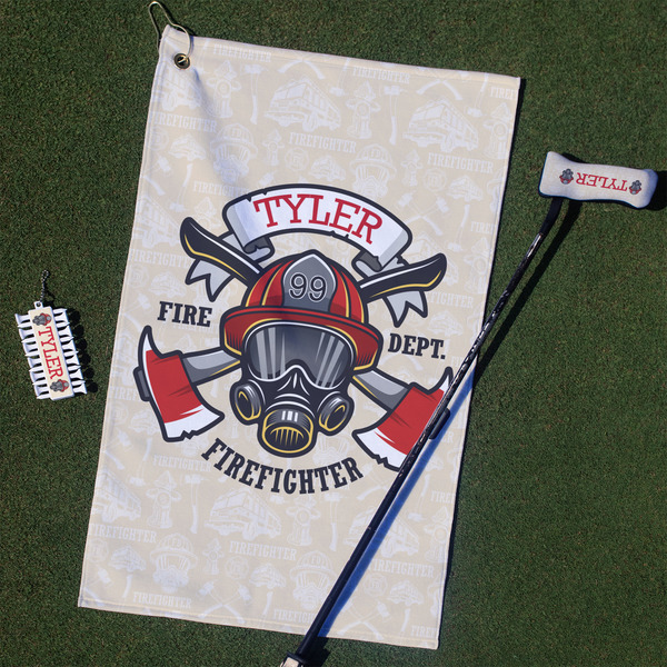 Custom Firefighter Golf Towel Gift Set (Personalized)