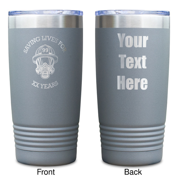 Firefighter Gray Polar Camel Tumbler - 20oz - Double Sided - Approval