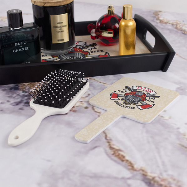 Firefighter Hand Mirror - With Hair Brush