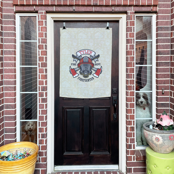 Firefighter House Flags - Double Sided - (Over the door) LIFESTYLE