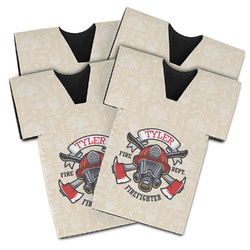 Firefighter Jersey Bottle Cooler - Set of 4 (Personalized)