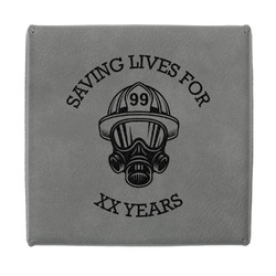 Firefighter Jewelry Gift Box - Engraved Leather Lid (Personalized)