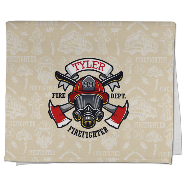 Custom Firefighter Kitchen Towel - Poly Cotton w/ Name or Text