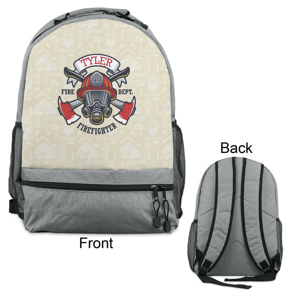 Firefighter Large Backpack - Gray - Front & Back View