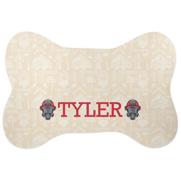 Custom Firefighter Bone Shaped Dog Food Mat (Personalized)