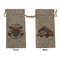 Firefighter Large Burlap Gift Bags - Front & Back