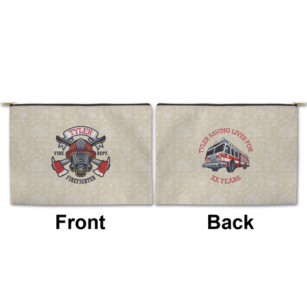 Firefighter Large Zipper Pouch Approval (Front and Back)