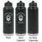 Firefighter Laser Engraved Water Bottles - 2 Styles - Front & Back View