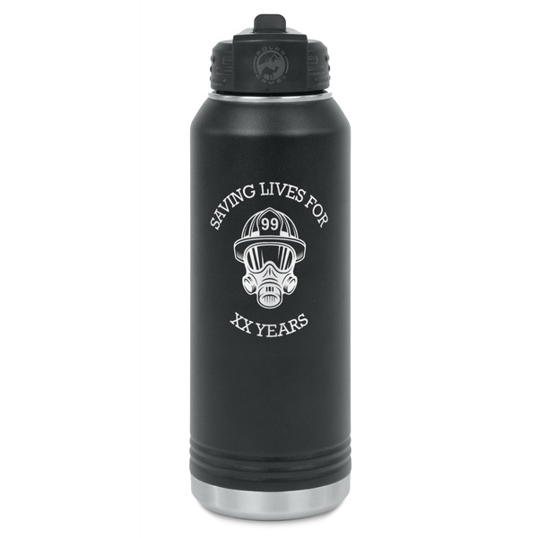 Custom Firefighter Water Bottle - Laser Engraved - Front (Personalized)