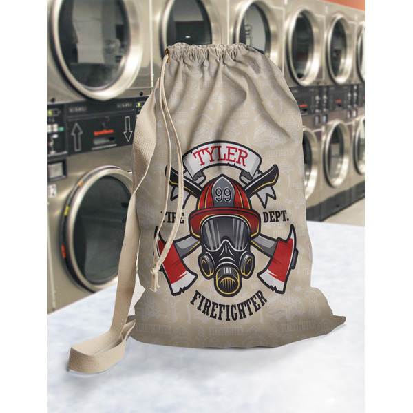 Firefighter Laundry Bag in Laundromat