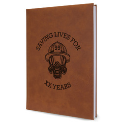 Firefighter Leather Sketchbook - Large - Double Sided (Personalized)