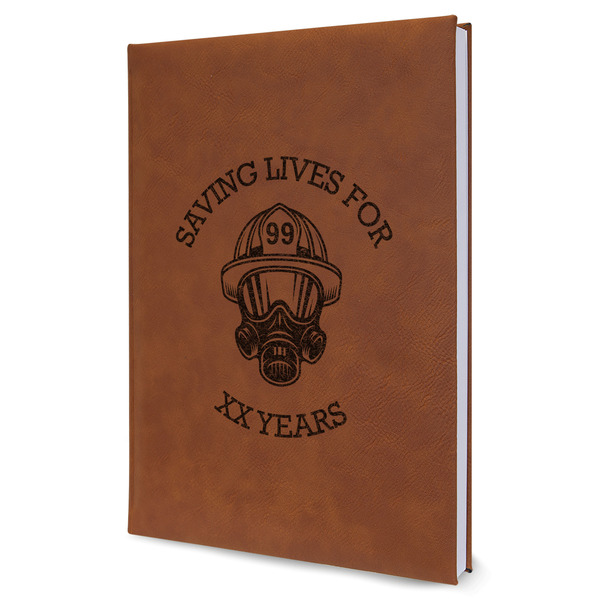 Custom Firefighter Leather Sketchbook - Large - Single Sided (Personalized)