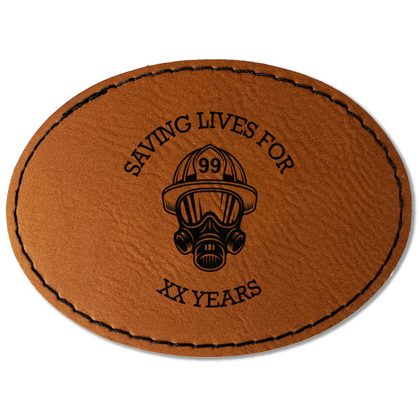 Firefighter Leatherette Patches - Oval