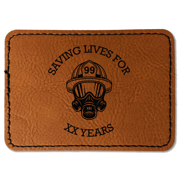 Custom Firefighter Faux Leather Iron On Patch - Rectangle (Personalized)