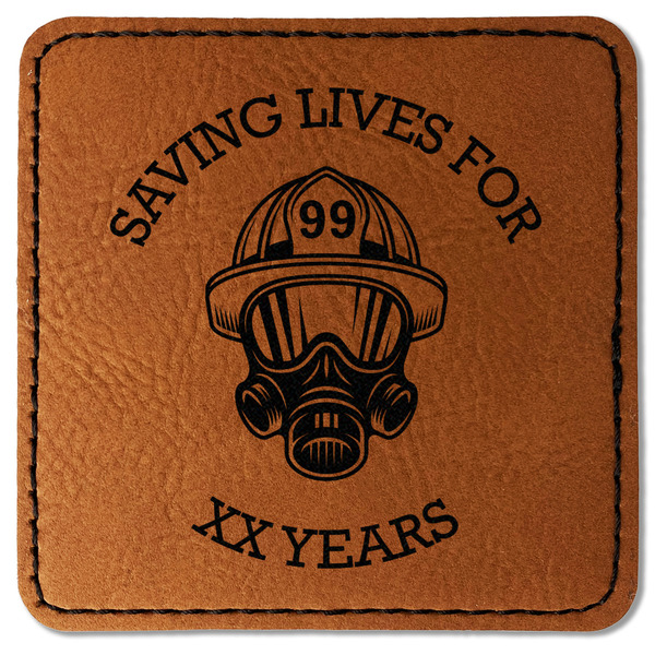 Firefighter Leatherette Patches - Square