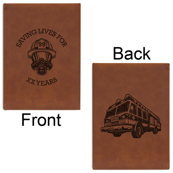 Firefighter Leatherette Sketchbooks - Large - Double Sided - Front & Back View