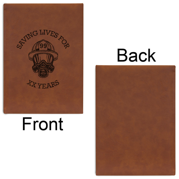 Firefighter Leatherette Sketchbooks - Large - Single Sided - Front & Back View