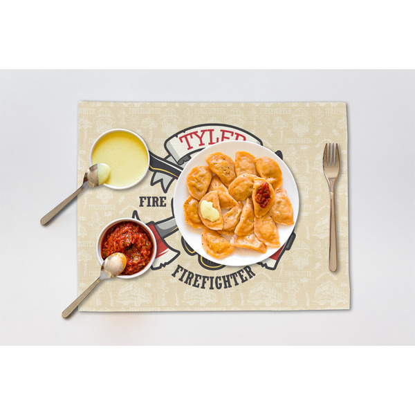 Firefighter Linen Placemat - Lifestyle (single)