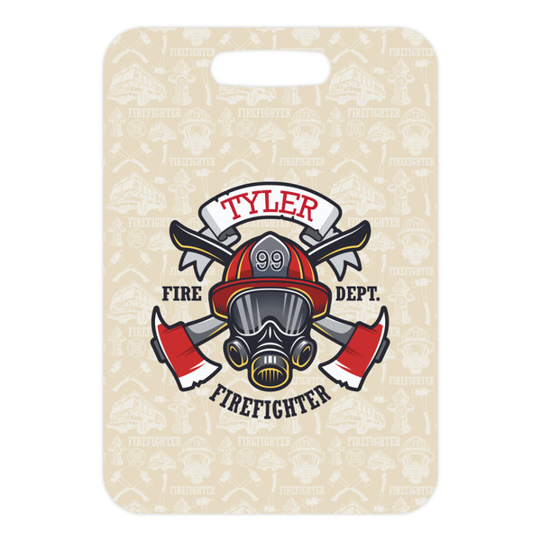 Firefighter Metal Luggage Tag - Front Without Strap