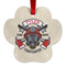 Firefighter Metal Paw Ornament - Front