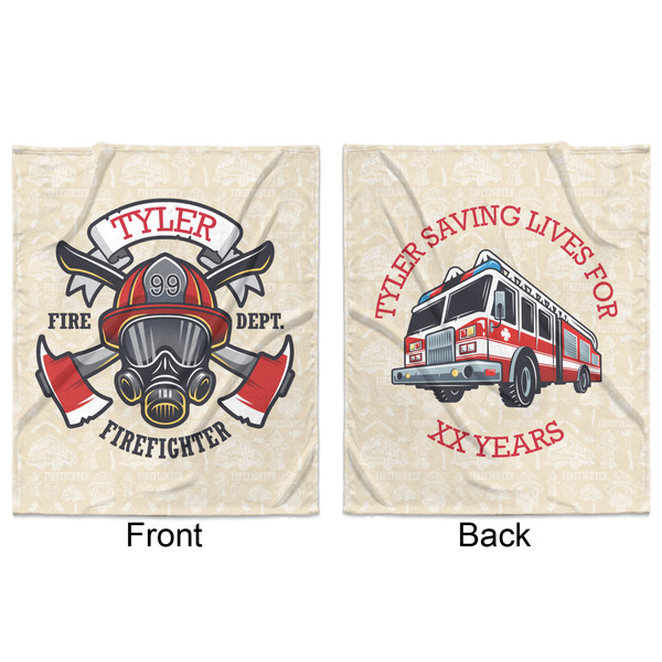 Firefighter Minky Blanket - 50"x60" - Double Sided - Front & Back