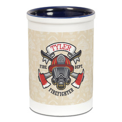Firefighter Ceramic Pencil Holders - Blue