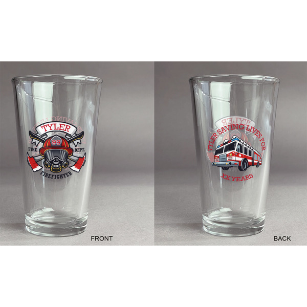 Firefighter Pint Glass - Two Content - Approval