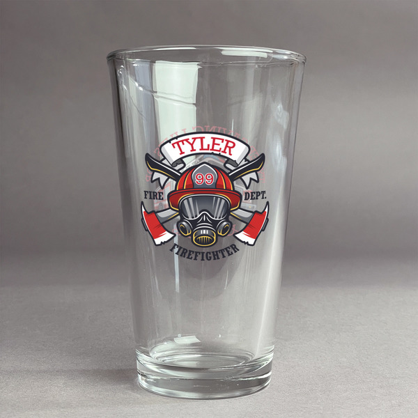 Custom Firefighter Pint Glass - Full Color Logo (Personalized)