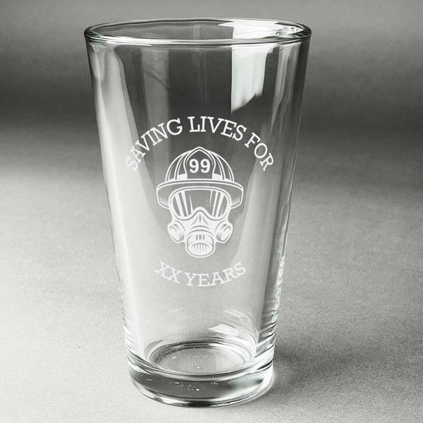 Custom Firefighter Pint Glass - Engraved (Single) (Personalized)