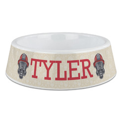 Firefighter Plastic Dog Bowl - Large (Personalized)