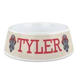 Firefighter Plastic Dog Bowl (Personalized)