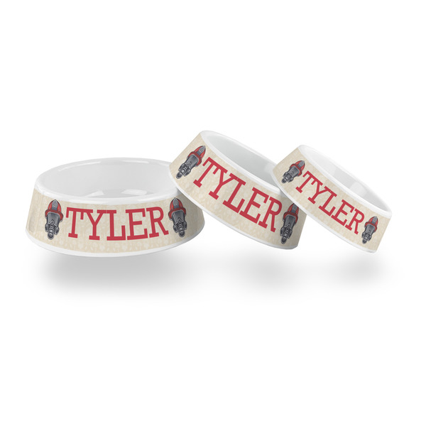 Firefighter Plastic Pet Bowls - PARENT MAIN