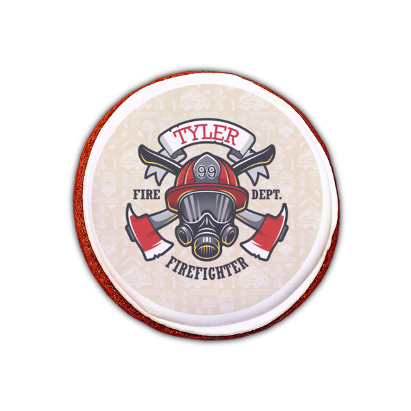 Firefighter Printed Icing Circle - XSmall - On Cookie