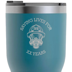 Firefighter RTIC Tumbler - Dark Teal - Laser Engraved - Double-Sided (Personalized)