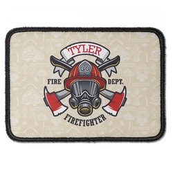 Firefighter Iron On Rectangle Patch w/ Name or Text